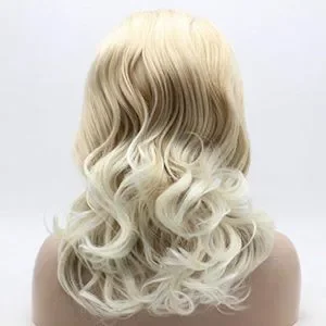 ?16” BLONDE & WHITE OMBRÉ CURLY LACEFRONT WIG*NWT Blonde Lace Front Wig Curly - Etsy main image 4